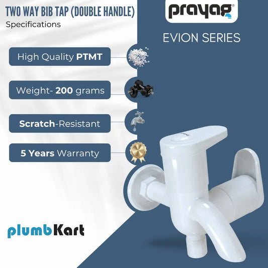 Two Way Bib Tap (Double Handle) - By Prayag