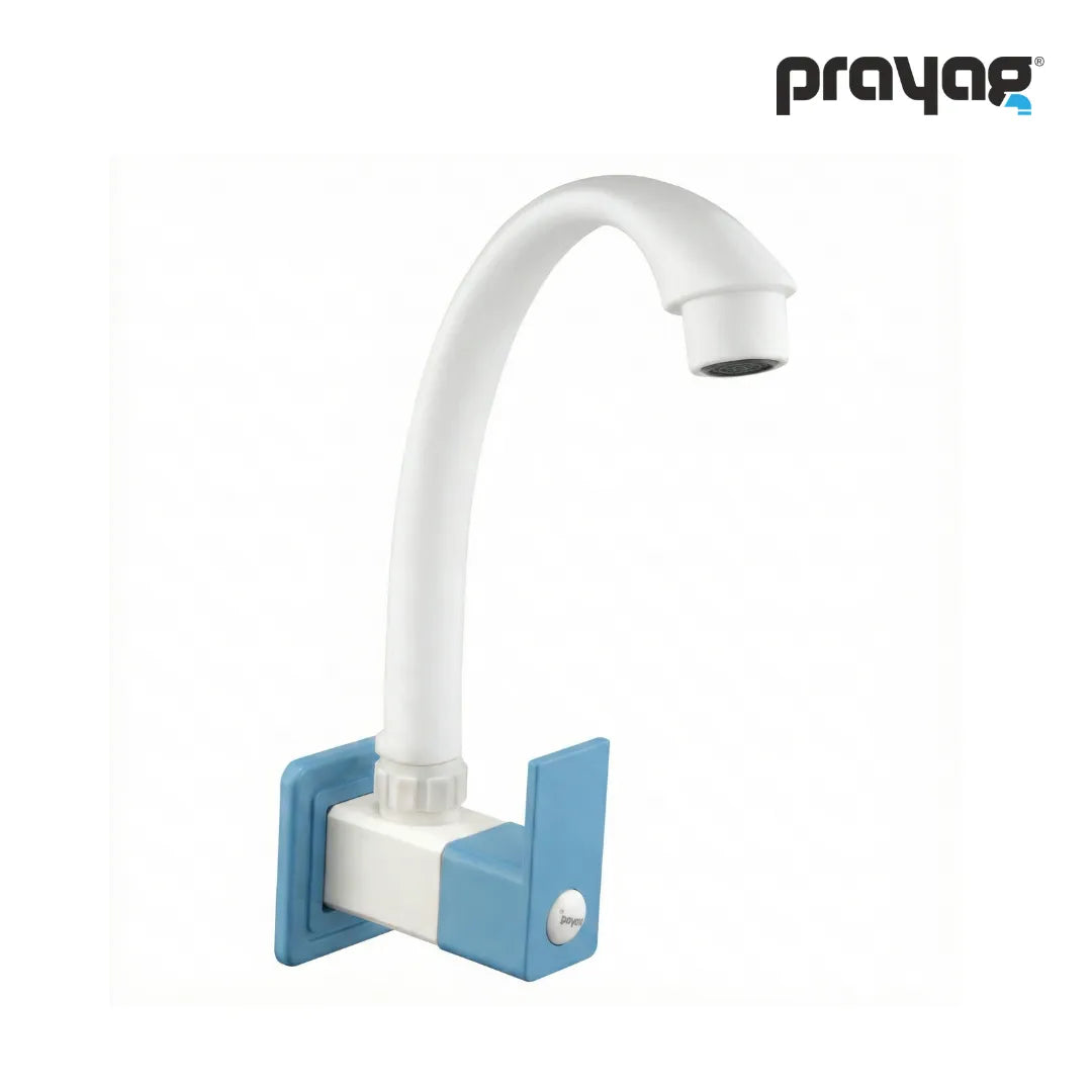 Sink Tap for Kitchen Wall Mount Foam Flow (Swing Tap) Blue Colour - By Prayag