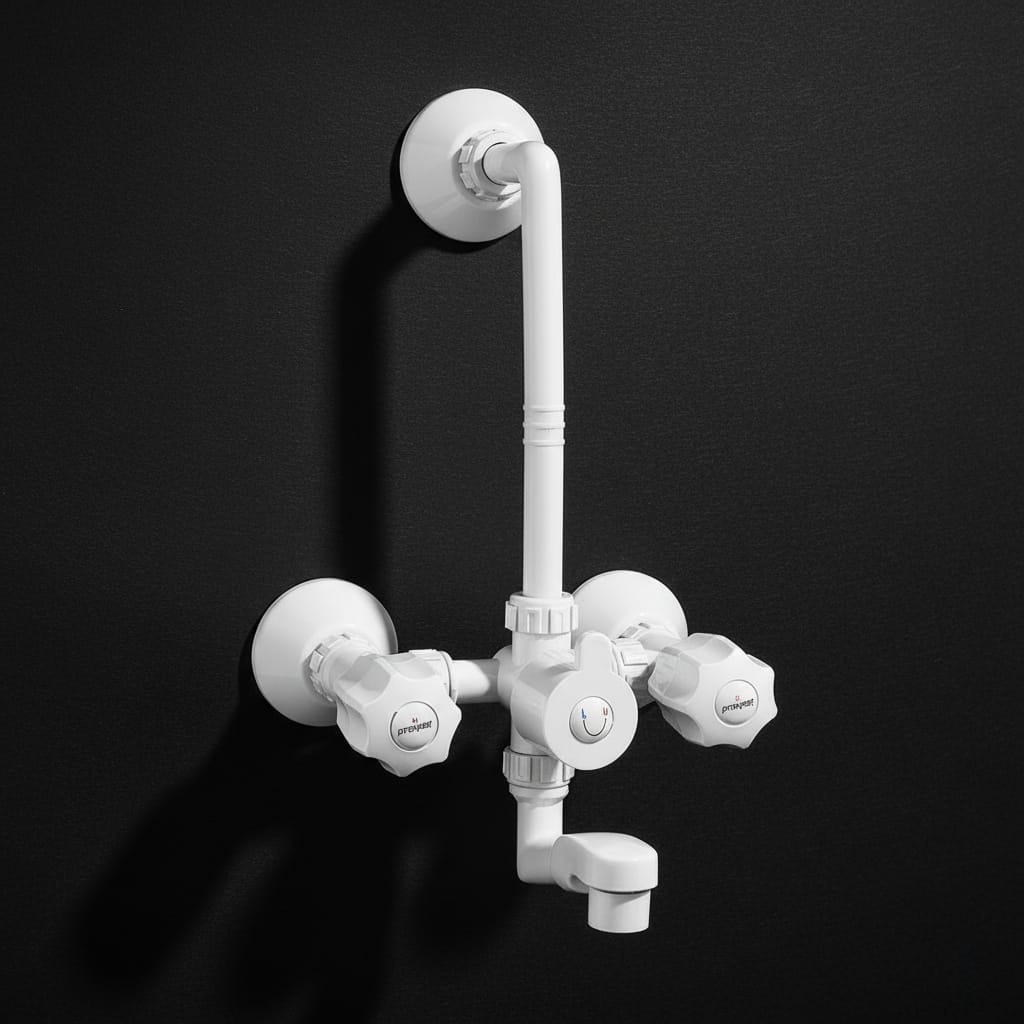 Wall Mixer Tap with L Bend Pipe (Foam Flow) (Hot & Cold)