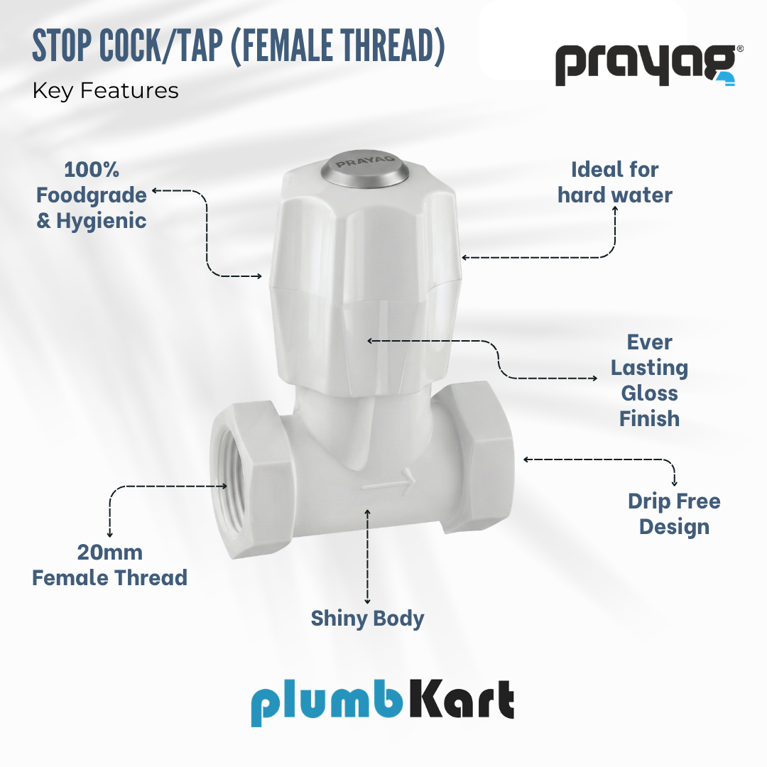 Stop Cock/Tap (Female Thread) 20mm - By Prayag