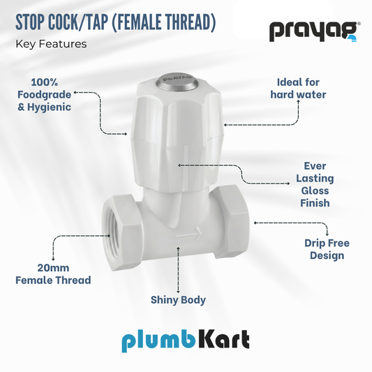 Stop Cock/Tap (Female Thread) 20mm - By Prayag