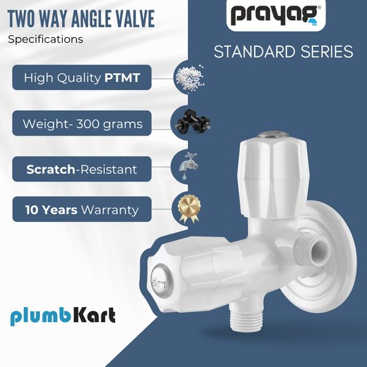 Two Way Angle Valve (Double Handle) - By Prayag