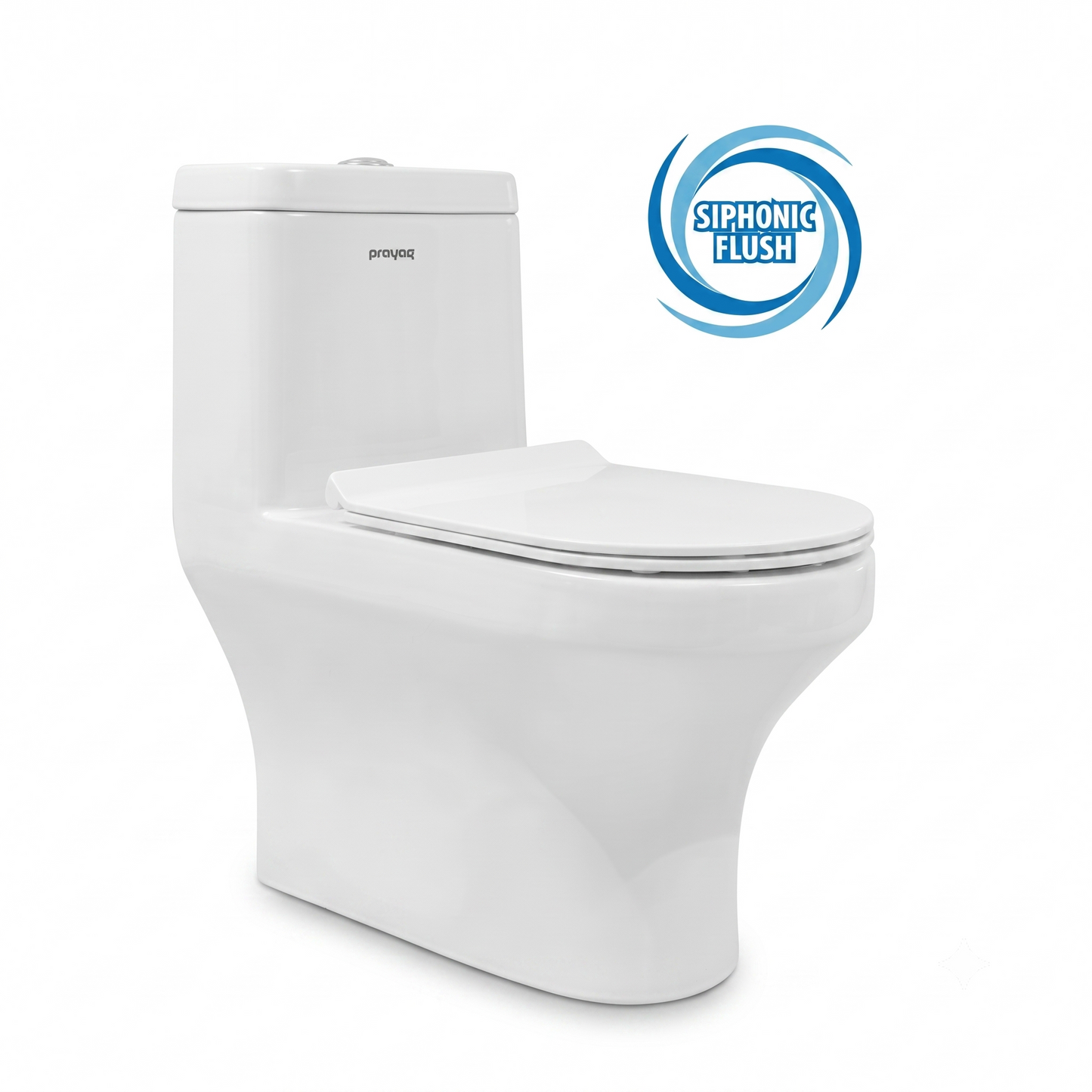 Omega One-Piece Western Commode, Siphonic Flush - Prayag