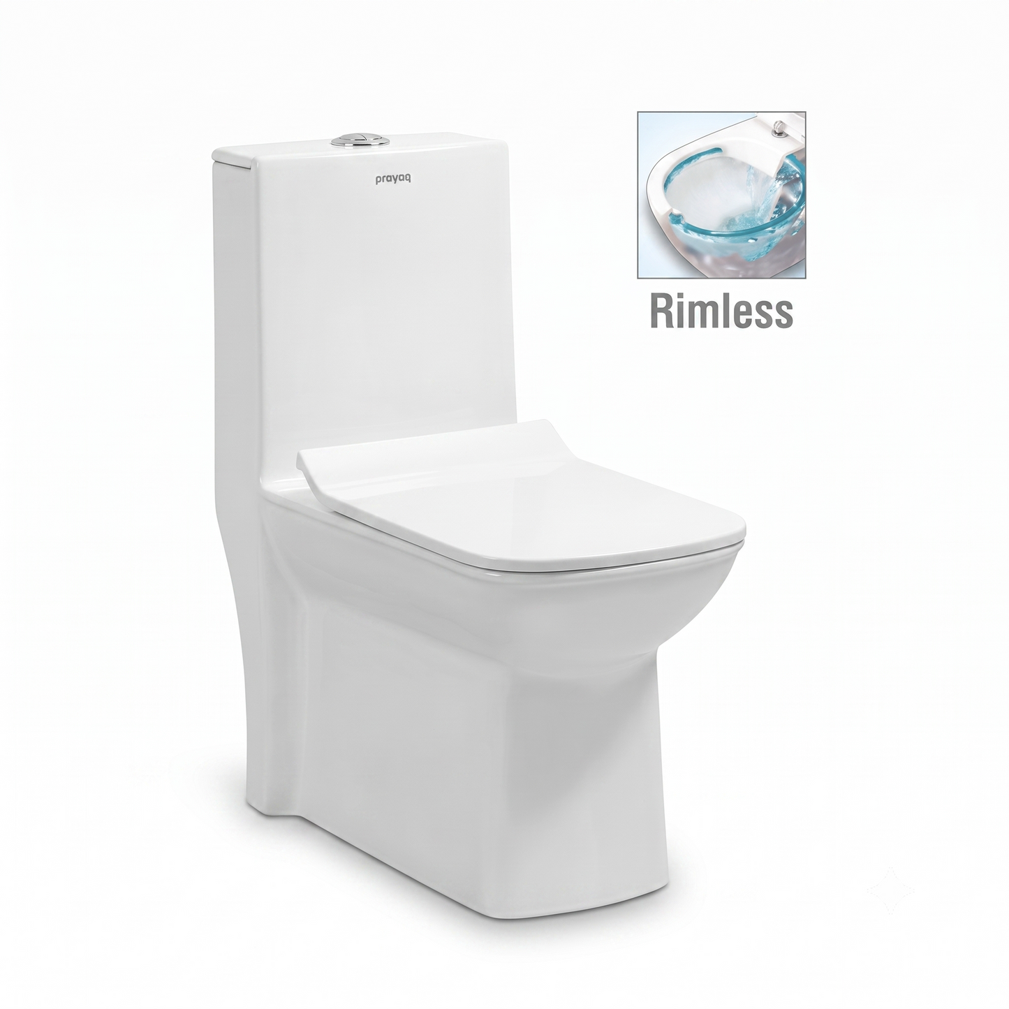 Majestic One-Piece Western Commode, Twin Flush - Prayag
