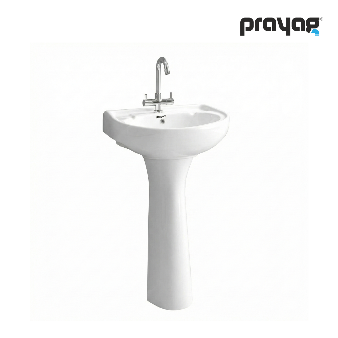 Prayag Loto Wash Basin with Pedestal