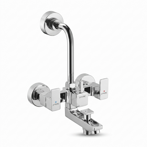 Prayag 3-in-1 Brass Wall Mixer Model 7980-F