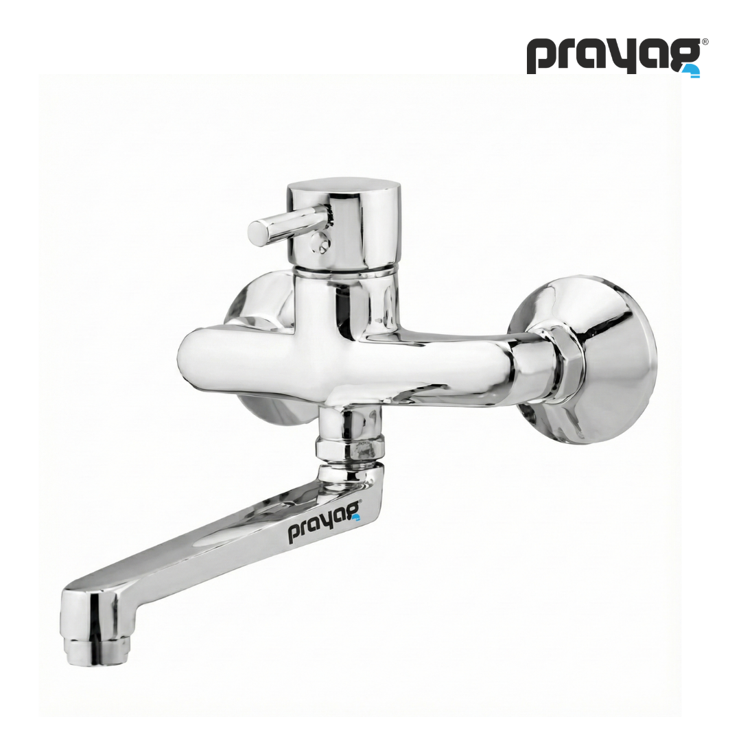 Single Lever Sink Mixer Wall Mount Swing Tap Brass - By Prayag