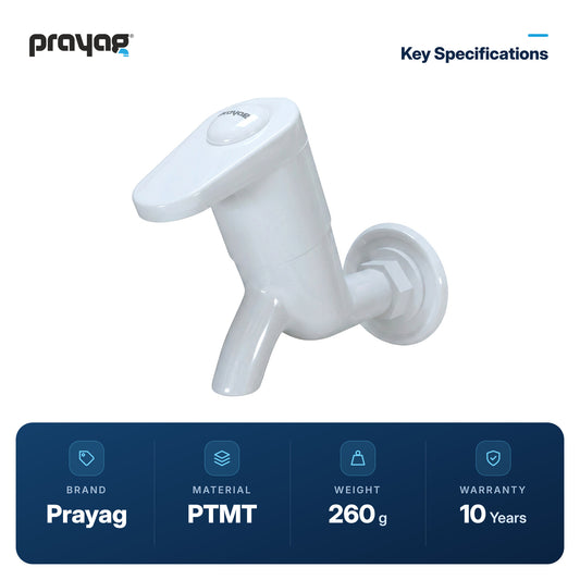 Bib Tap - Prayag key specifications: PTMT, 260 g, 10-year warranty