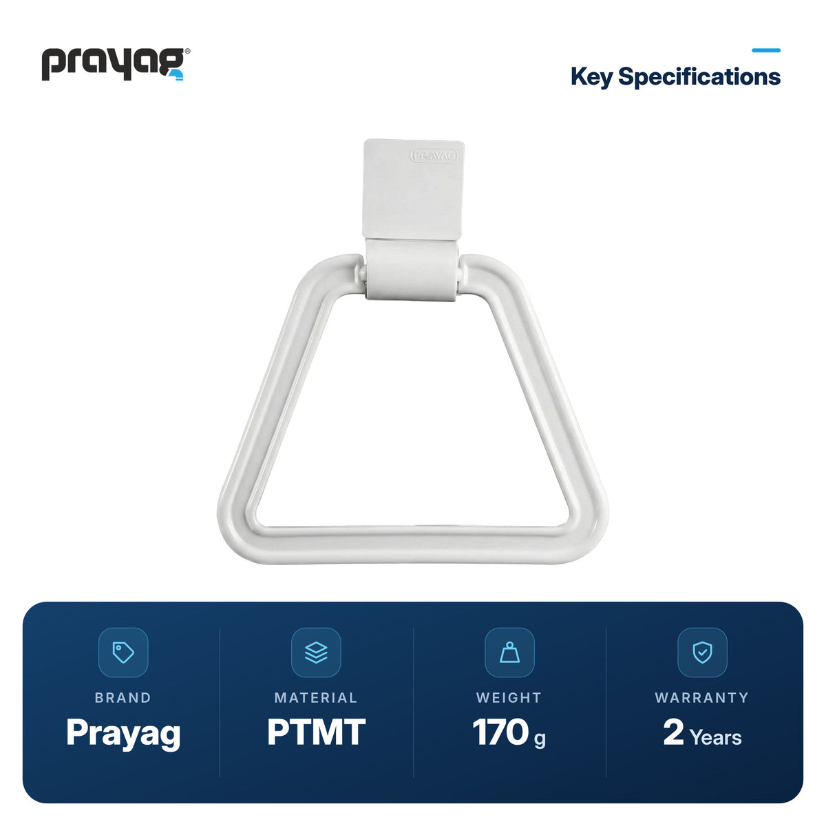 Towel Ring Quad - Prayag key specifications: PTMT, 170 g, 2-year warranty