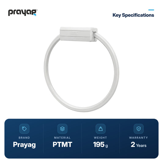 Towel Ring Round - Prayag key specifications: PTMT, 195 g, 2-year warranty