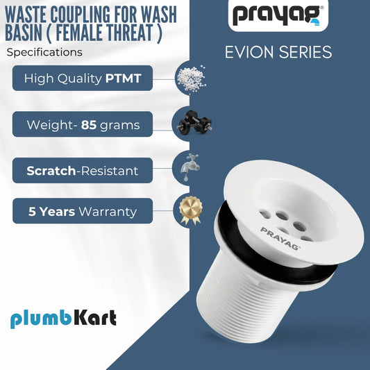 Waste Coupling for Wash Basin 31/32mm Female Threat - By Prayag