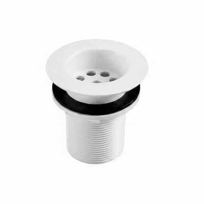 Waste coupling for wash basin with key features highlighted on a white background