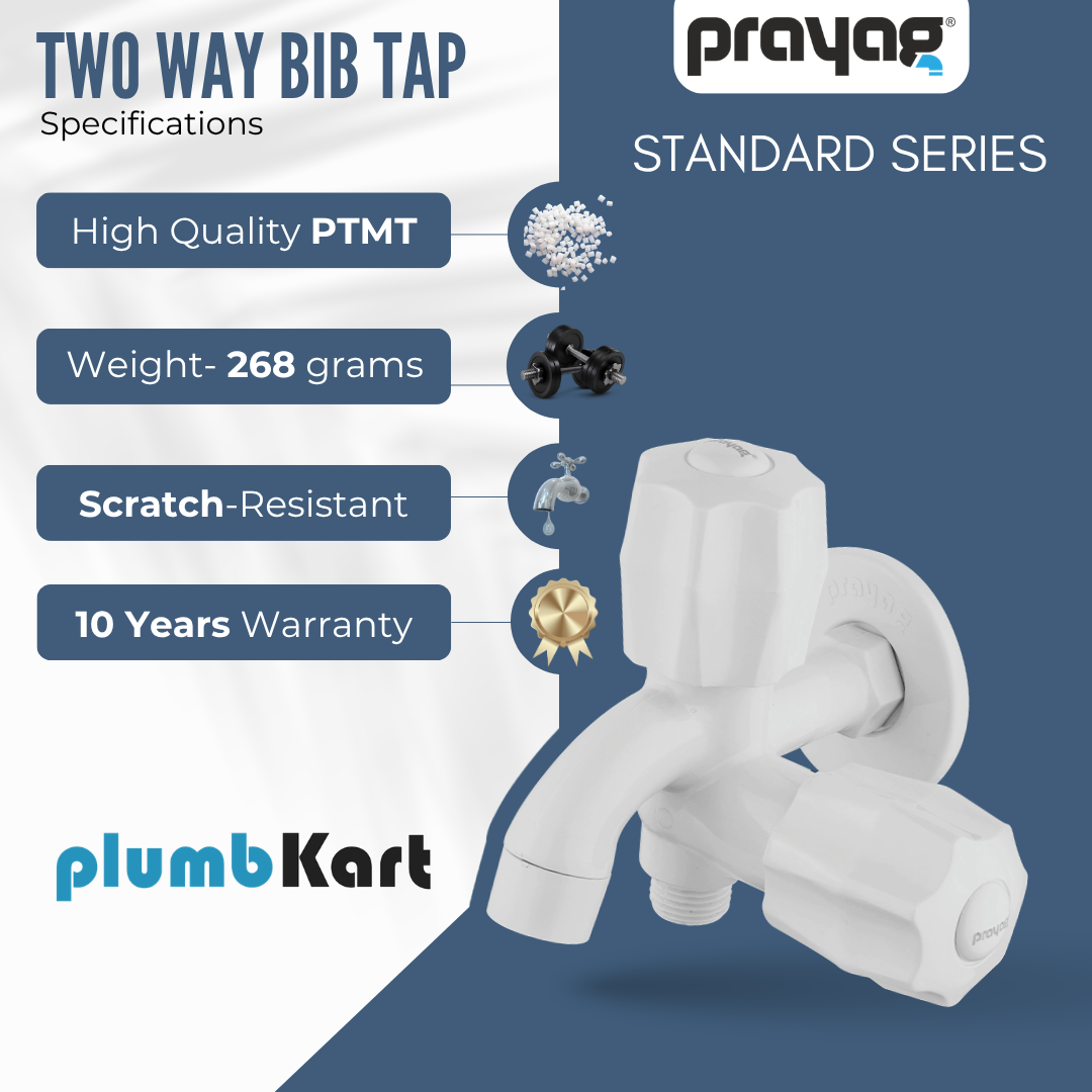 Two Way Bib Tap Foam Flow (Double Handle) - By Prayag
