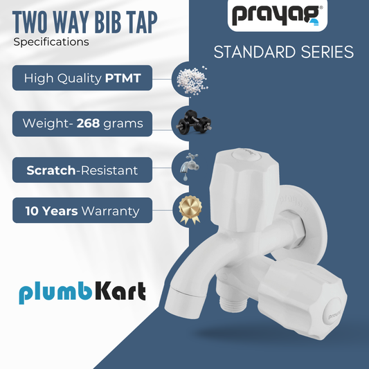 Two Way Bib Tap Foam Flow (Double Handle) - By Prayag