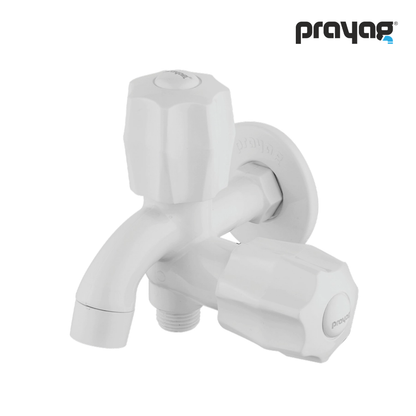 Two Way Bib Tap Foam Flow (Double Handle) - By Prayag