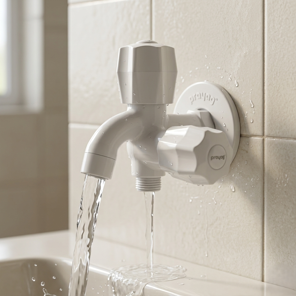 Two Way Bib Tap Foam Flow (Double Handle) - By Prayag