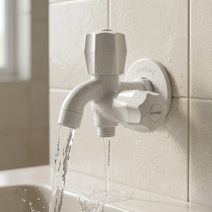 Two Way Bib Tap Foam Flow (Double Handle) - By Prayag
