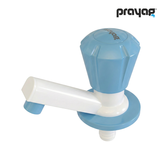 Wash Basin Pillar Tap Foam Flow Blue Color - By Prayag