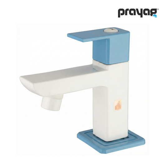 Wash Basin Pillar Tap Foam Flow Blue Color - By Prayag