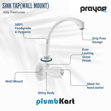 Sink Tap for Kitchen Wall Mount Foam Flow (Swing Tap) - By Prayag