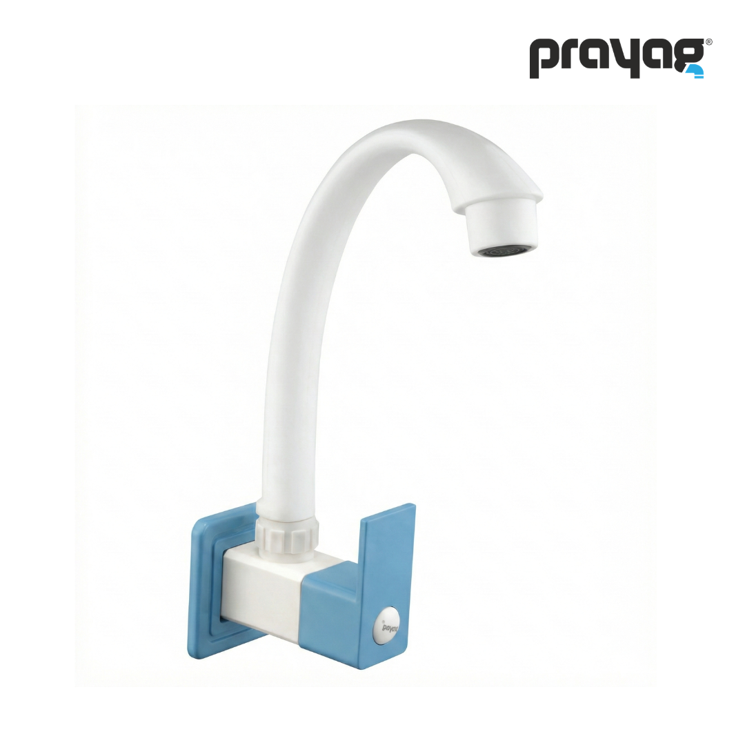 Sink Tap for Kitchen Wall Mount Foam Flow (Swing Tap) Blue Color - By Prayag