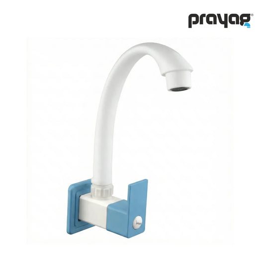 Sink Tap for Kitchen Wall Mount Foam Flow (Swing Tap) Blue Colour - By Prayag