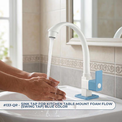 Sink Tap for Kitchen Table Mount Foam Flow (Swing Tap) Blue Colour - By Prayag