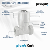 Stop Cock/Tap (Female Thread) 15mm - By Prayag