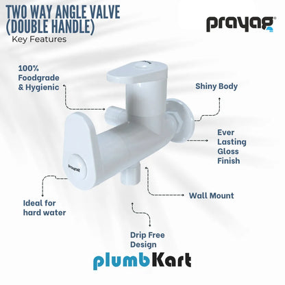 Two Way Angle Valve (Double Handle)  - By Prayag