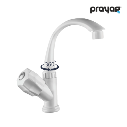 Wash Basin Pillar Tap Swan Neck Foam Flow (Swing Tap) Basin Mount - By Prayag