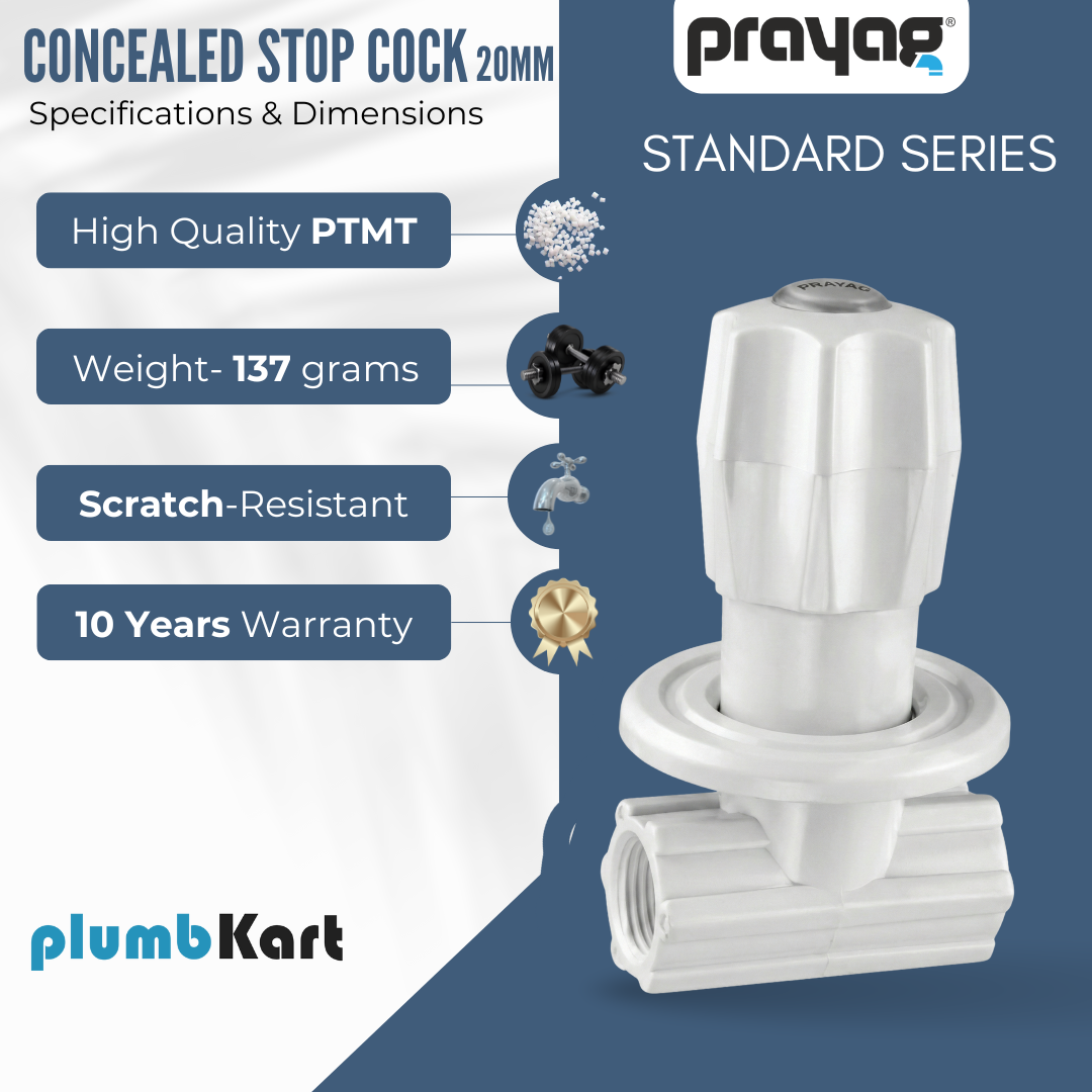 Concealed Stop Cock 20mm - By Prayag