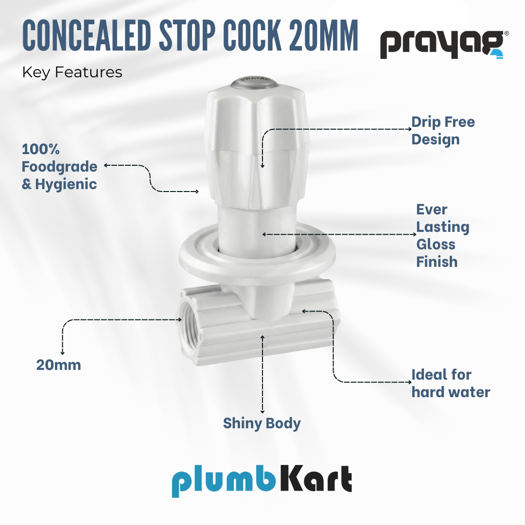Concealed Stop Cock 20mm - By Prayag