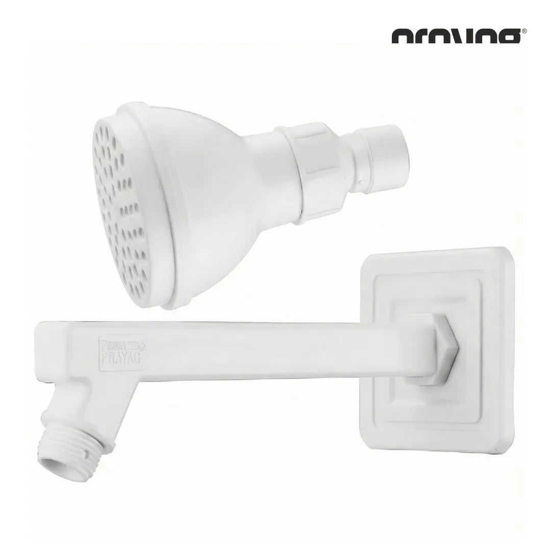 Overhead Shower 75mm + Shower Arm 225mm - By Prayag