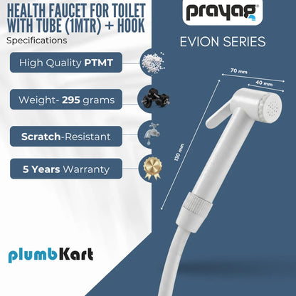 Health Faucet for Toilet with Tube (1mtr) + Hook -By Prayag