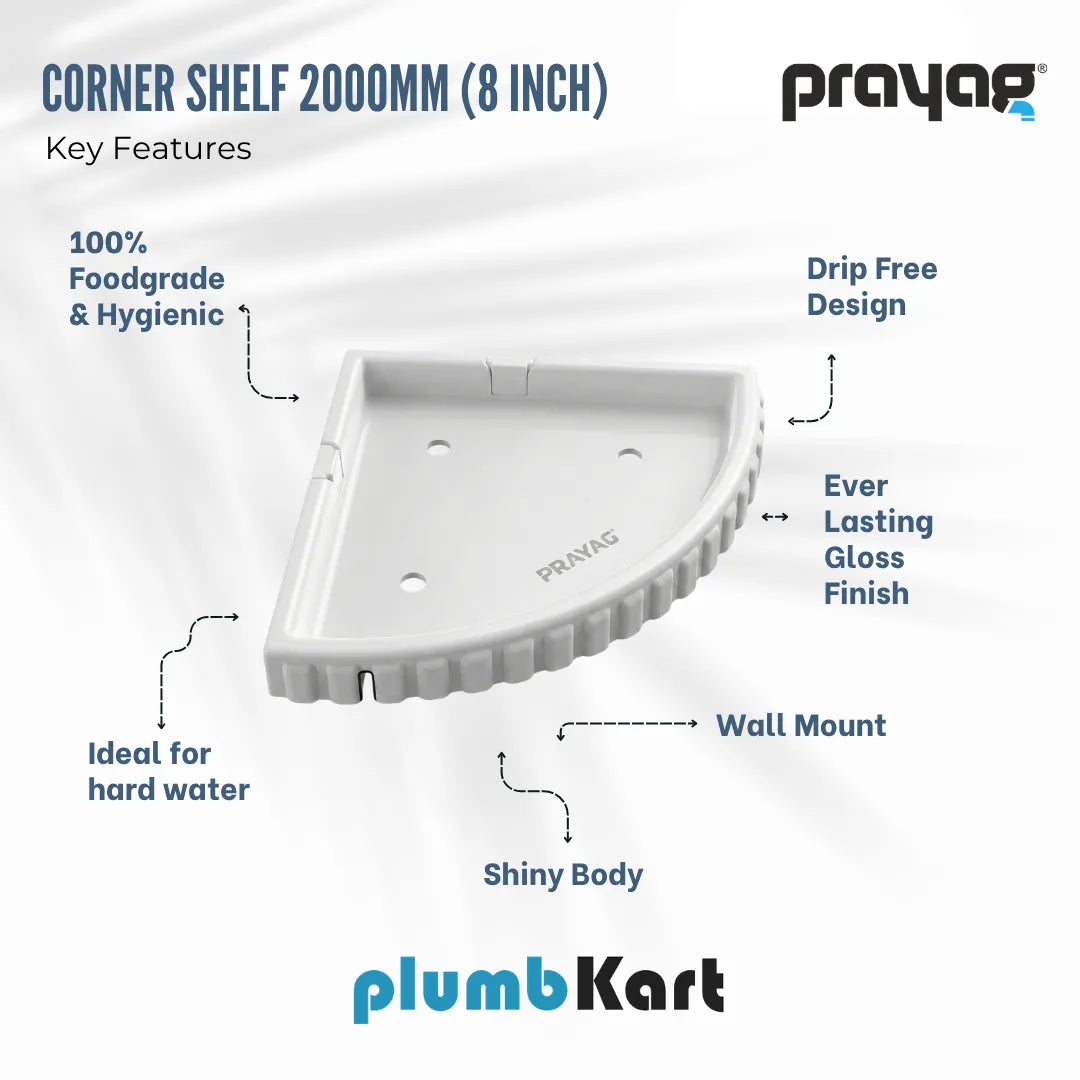Corner Shelf 2000mm (8 inch) - By Prayag