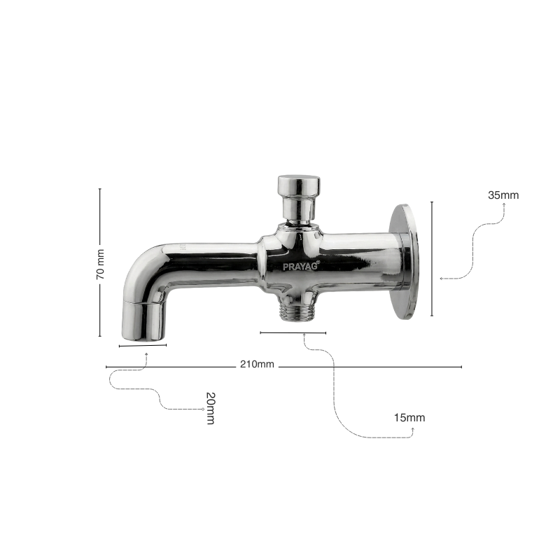 Washing Machine Tap with a Flange