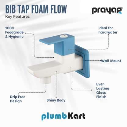 Bib Tap Foam Flow Blue Color - By Prayag