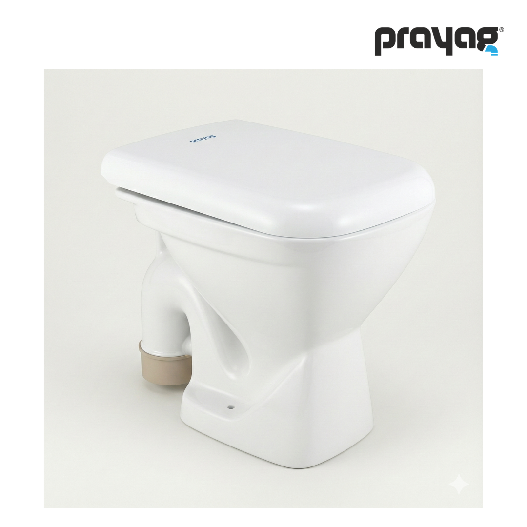 Prayag Coral EWC Toilet with Soft-Close Seat Cover (S-Trap)