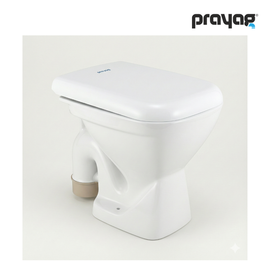 Prayag Coral EWC Toilet with Soft-Close Seat Cover (S-Trap)