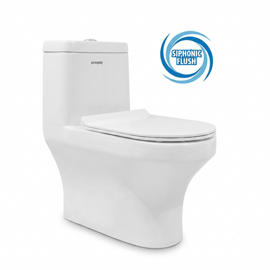 Omega One-Piece Western Commode, Siphonic Flush - Prayag