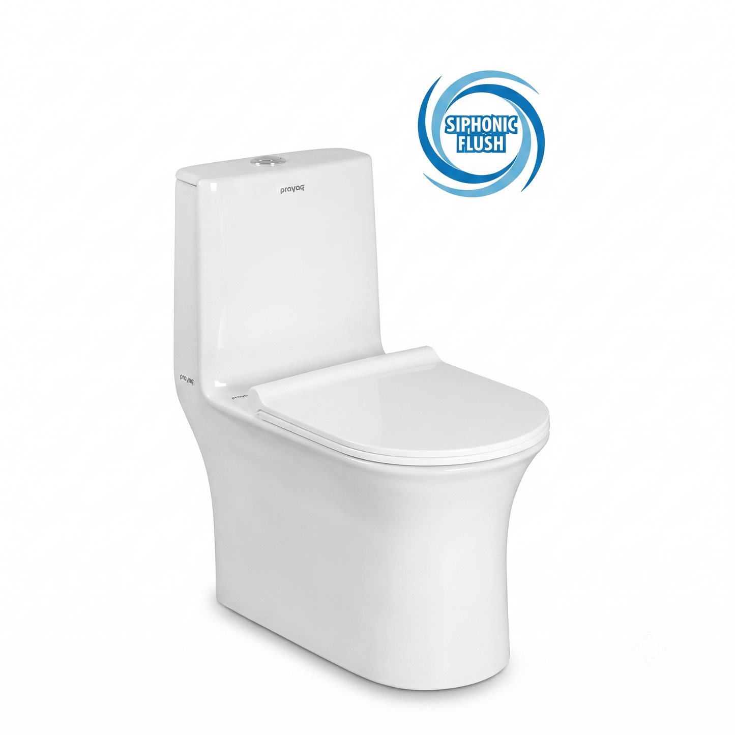 Casa One-Piece Western Commode, Siphonic Flush - Prayag