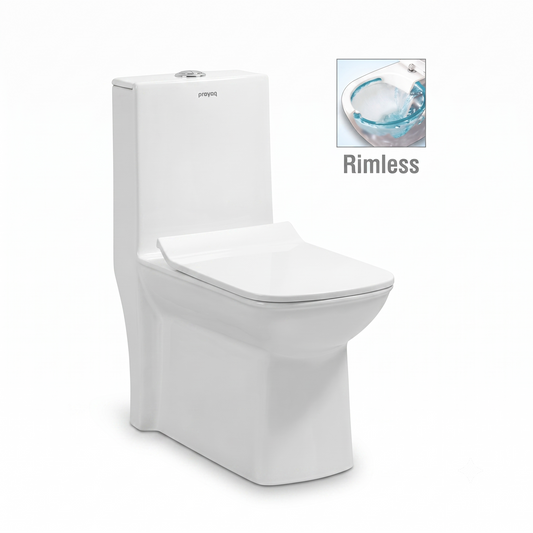 Majestic One-Piece Western Commode, Twin Flush - Prayag