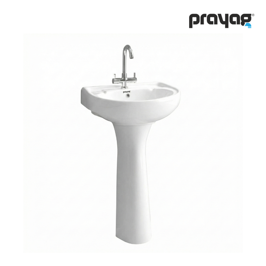 Prayag Loto Wash Basin with Pedestal