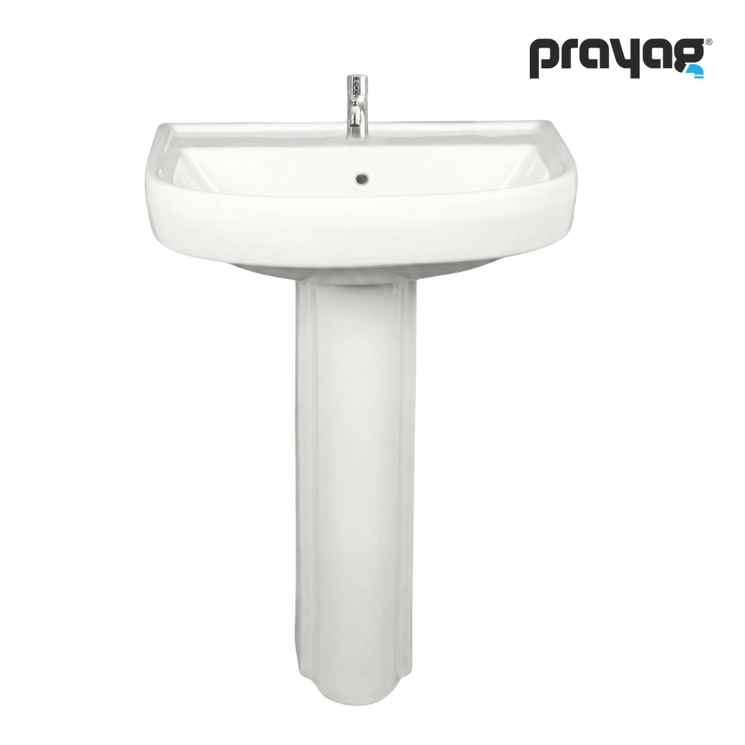 Prayag Rosa Wash Basin with Pedestal