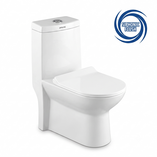 Urbona One-Piece Western Commode, Siphonic Flush - Prayag
