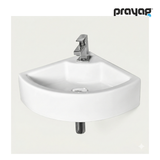 Prayag Waves Square Corner Wash Basin