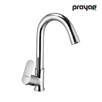 Prayag Brass Swan Neck Basin Tap Aspire