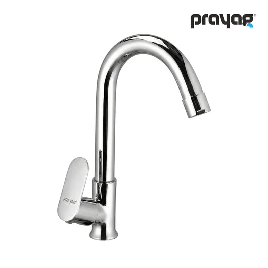 Wash Basin Pillar Tap Swan Neck Foam Flow (Swing Tap) Basin Mount Brass - By Prayag
