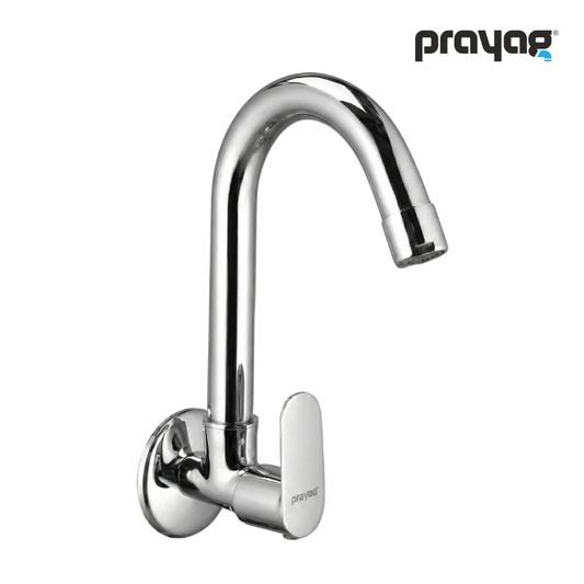 Sink Tap for Kitchen Wall Mount Foam Flow (Swing Tap) Brass - By Prayag