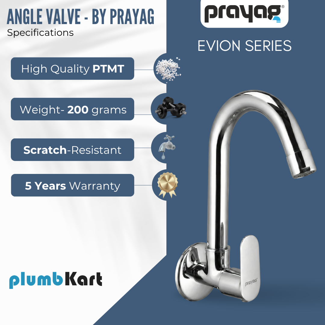 Sink Tap for Kitchen Wall Mount Foam Flow (Swing Tap) Brass - By Prayag